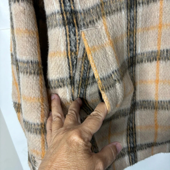 Sebby Jacket Shacket Chore Coat Plaid Pockets Lined Wool Blend Fall Barn Nature - Picture 8 of 10